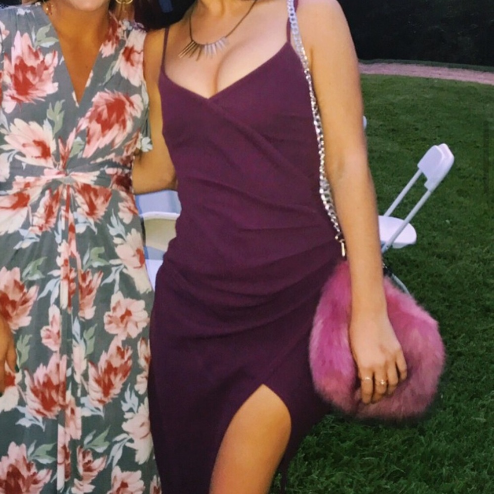 PLT purple/eggplant midi dress with slit